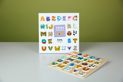 Puzzle dell'alfabeto animale duro